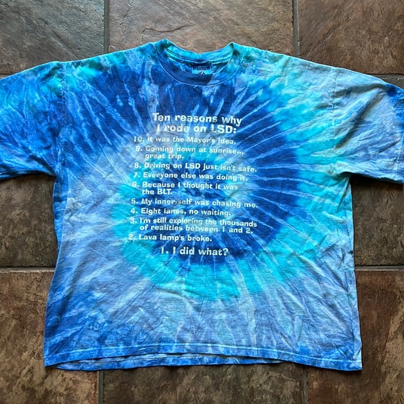 Vintage tie dye LSD tee shirt jerzees screen stars Hanes psychedelic trippy - Picture 1 of 4